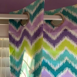 Window Curtains Chevron Purple Grommet 2 Panels